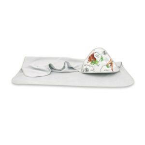 Prosop cu glugă din bumbac și thermo fleece, 100x100cm, Qmini, The continents
