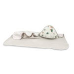 Prosop cu glugă din bumbac și thermo fleece, 100x100cm, Qmini, Fox and Rabbit, Beige