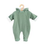 Salopetă bebeluși de iarnă, cu glugă, 68 cm, din bumbac și polar, New Baby, Frosty Mint