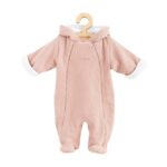 Salopetă bebeluși de iarnă, cu glugă, 56 cm, din bumbac și polar, New Baby, Frosty Pink