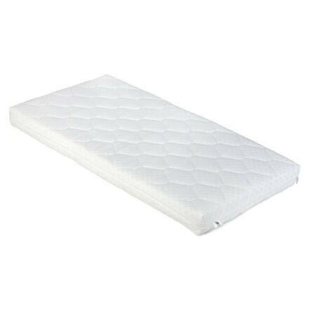 Saltea pentru pat junior cu arcuri mini Pocket Spring, din spumă Hr și nucă de cocos, 200x90x12 cm, YappyKids, YappyMiniPocket, Alb