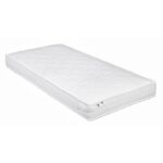 Saltea pentru pătuț din fibre de in, nucă de cocos și fibre hollow, husă din bambus, 120x60x9 cm, YappyKids, YappyHollo, Alb