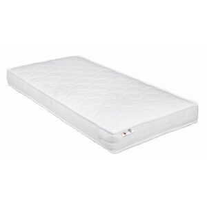 Saltea pentru pătuț din fibre de in, nucă de cocos și fibre hollow, husă din bambus, 120x60x9 cm, YappyKids, YappyHollo, Alb