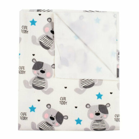 Scutec impermeabil cu multiple intrebuintari, din flanel, 57x47 cm, New Baby, Cute Teddy