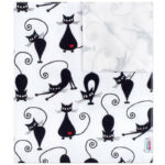 Scutec impermeabil, refolosibil, din flanel, 57x47 cm, White with Black Cat