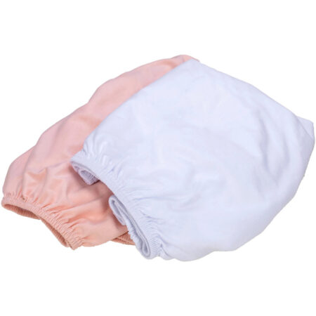 Set 2 cearceafuri cu elastic, Bubaba, 90x50 cm, Jersey, Alb și Roz