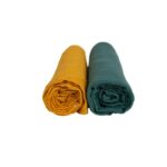 Set 2 scutece din muselină, refolosibile și cu multiple utilizări, 70x100cm, YappyKids, YappyMustard&Eucalyptus, Mustar - Verde