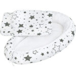Set baby nest 3 piese, cu păturică și pernă, New Baby, Grey stars
