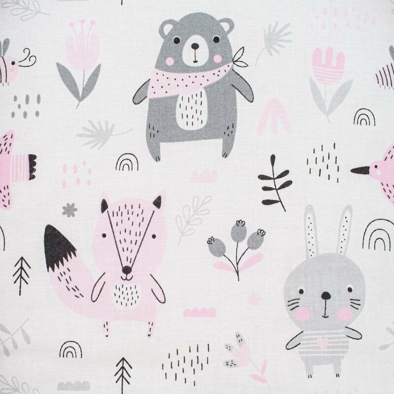 Set 3 piese, New Baby, Luxury, Baby Nest cu doua fete, Cu paturica si pernuta in forma de inima, Minky Bears Pink - Image 6