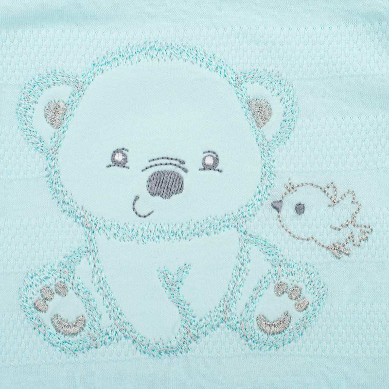 Set bebeluși 4 piese cu salopetă, bluză, body și căciuliță, 56 cm, din bumbac, New Baby, Sweet Bear Blue - Image 9