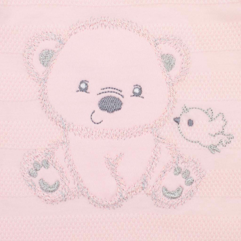 Set bebeluși 4 piese cu salopetă, bluză, body și căciuliță, 56 cm, din bumbac, New Baby, Sweet Bear Pink - Image 8