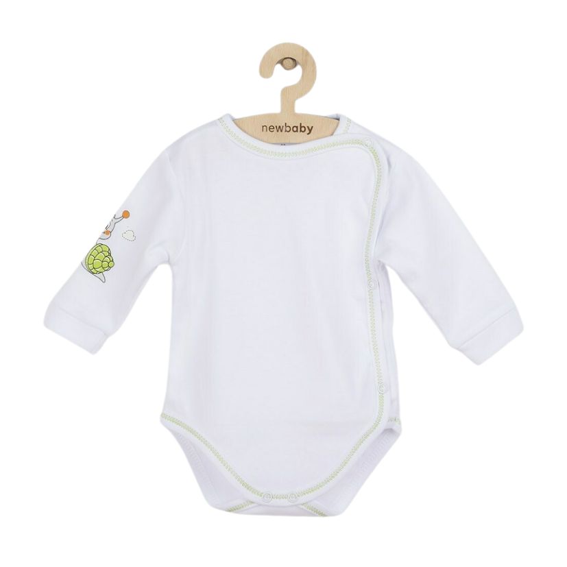 Set bebeluși 4 piese cu salopetă, body, căciuliță și mănuși, 56 cm, din bumbac, New Baby, Snail - Image 3