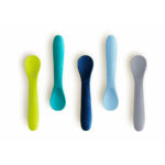 Set lingurite 5 piese, din silicon, anti-bacteriene și non-alergice, BBluv, Blue