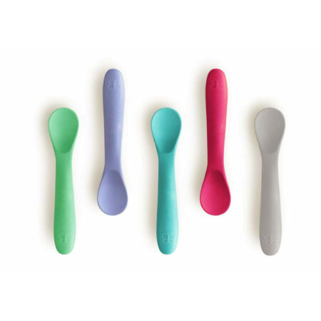 Set lingurite 5 piese, din silicon, anti-bacteriene și non-alergice, BBluv, Pink