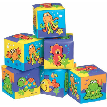 Set 6 cuburi pentru baie, Playgro Soft blockes