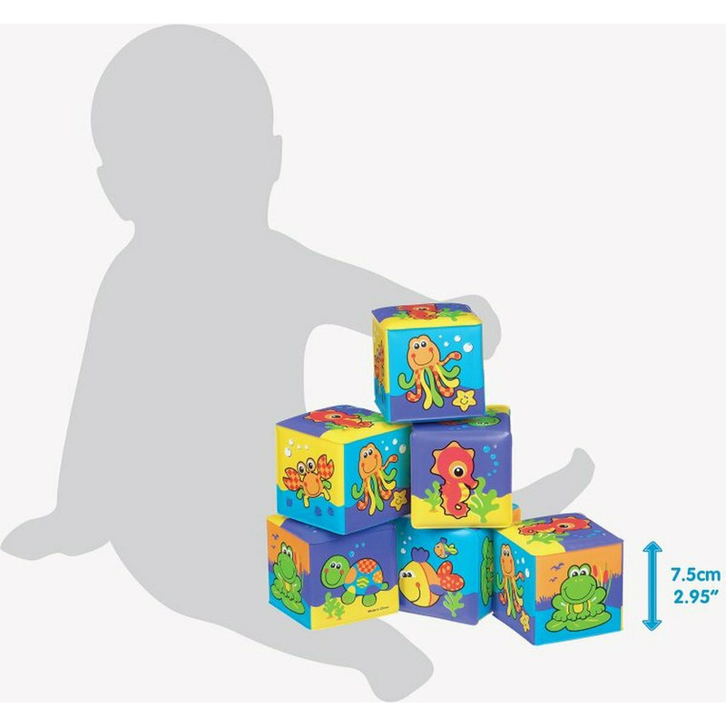 Set 6 cuburi pentru baie, Playgro, Splash and Learn - Image 3