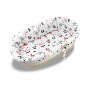 Set pentru landou/coșuleț cu protecție, saltea și pernă, Bumbac, MimiNu, Fox