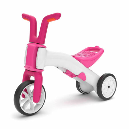Tricicletă copii, 2 în 1, Transformabilă în bicicletă fără pedale, Chillafish, Bunzi, Pink