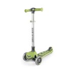 Trotinetă copii pliabilă, cu roți luminoase, reglabilă în înălțime, 3-12 ani, Kick`n`Roll, Verde