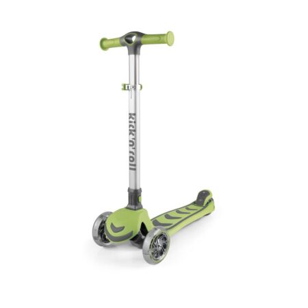 Trotinetă copii pliabilă, cu roți luminoase, reglabilă în înălțime, 3-12 ani, Kick`n`Roll, Verde