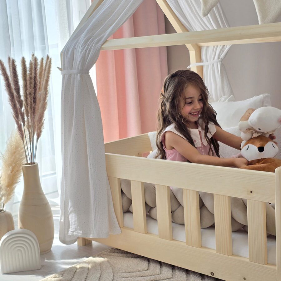 Pat copii montessori tip căsuță, MiniMini, Angel Nest - Image 15