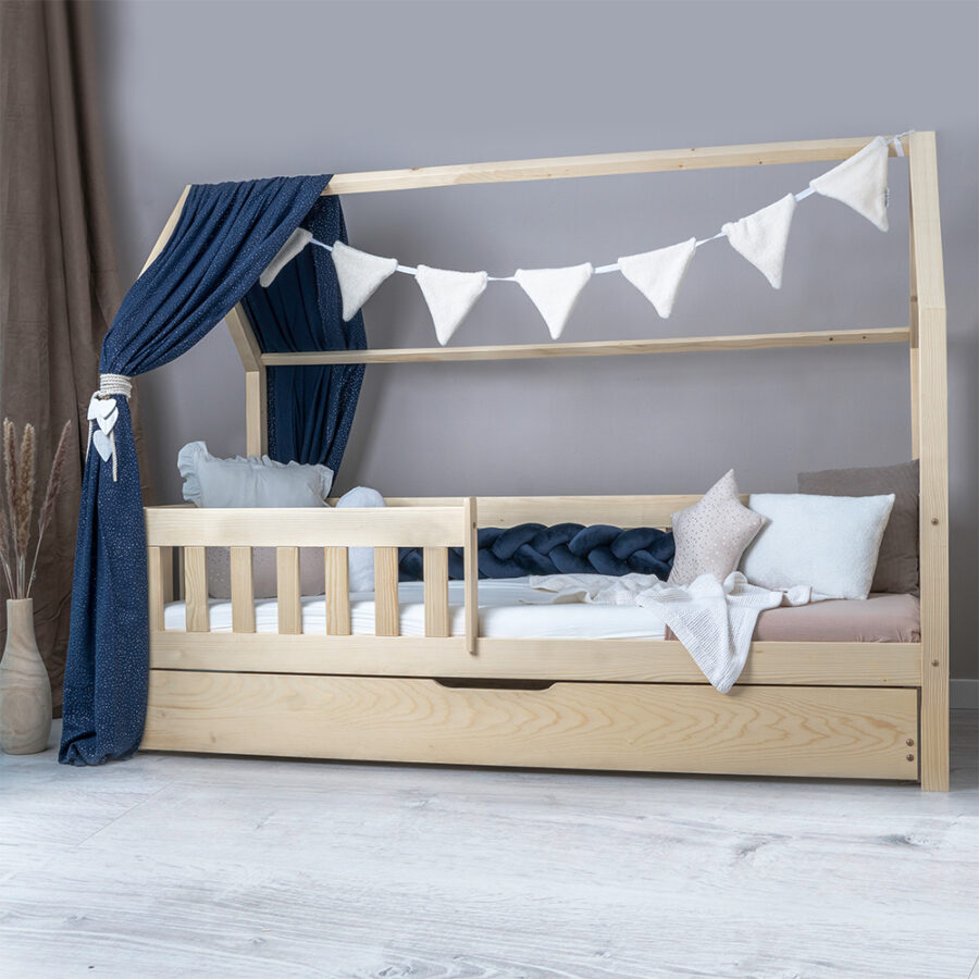 Pat copii montessori tip căsuță, MiniMini, Angel Nest - Image 3