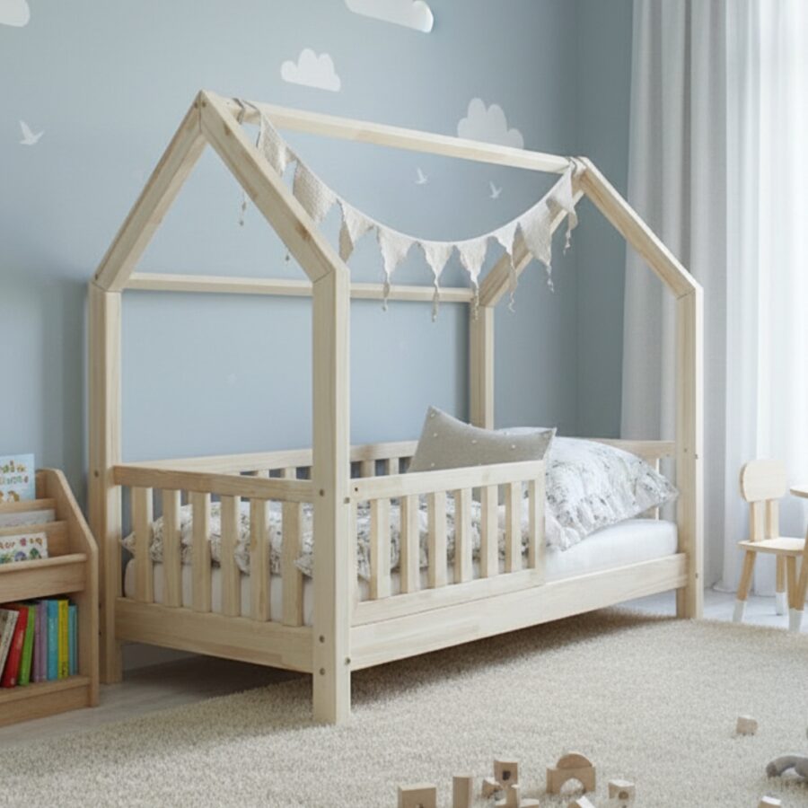 Pat copii căsuță montessori, MiniMini, Timber Sleep - Image 3