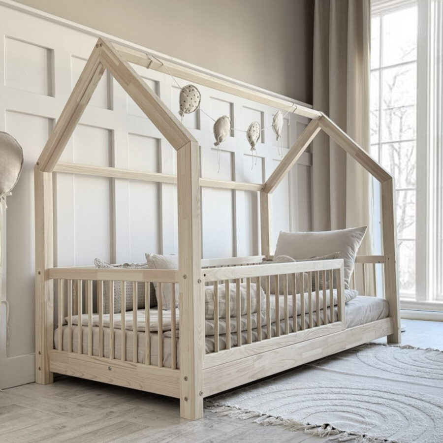 Pat copii căsuță montessori, MiniMini, Timber Sleep - Image 2